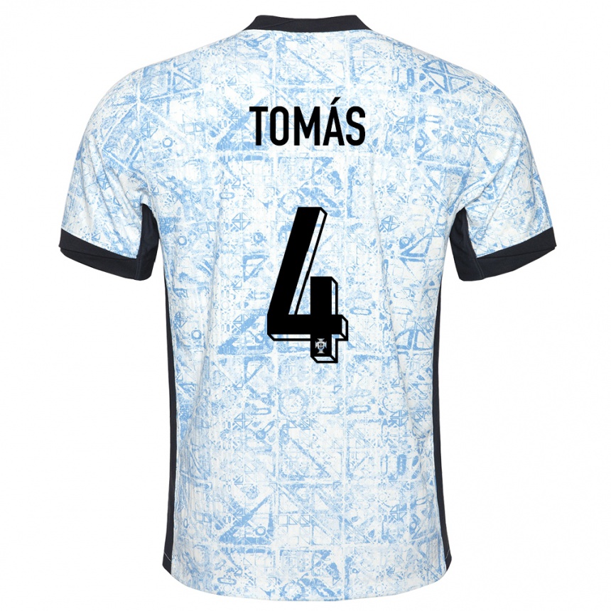 גברים כדורגל פורטוגל Tomás Ferreira #4 כחול שמנת הרחק ג'רזי 24-26