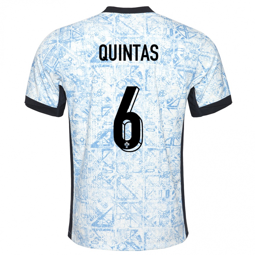 גברים כדורגל פורטוגל Rafael Quintas #6 כחול שמנת הרחק ג'רזי 24-26