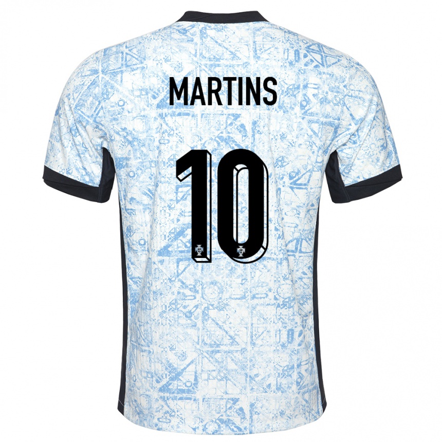 גברים כדורגל פורטוגל Eduardo Martins #10 כחול שמנת הרחק ג'רזי 24-26