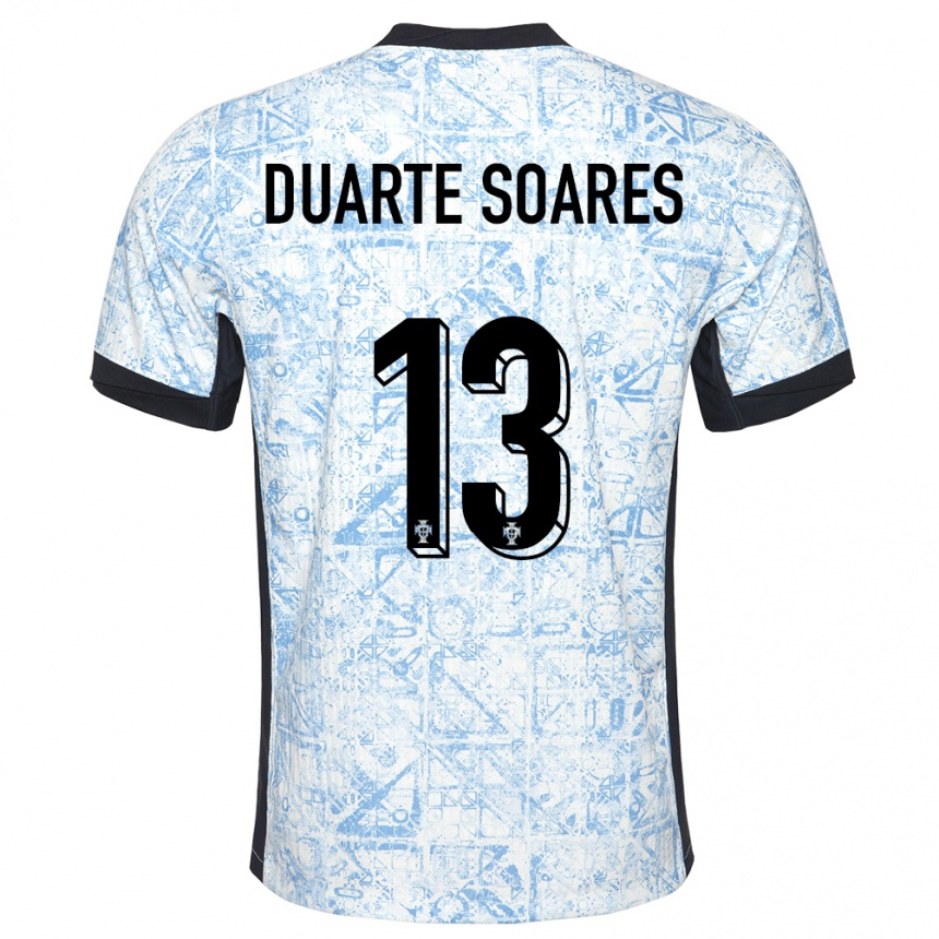 גברים כדורגל פורטוגל Duarte Soares #13 כחול שמנת הרחק ג'רזי 24-26
