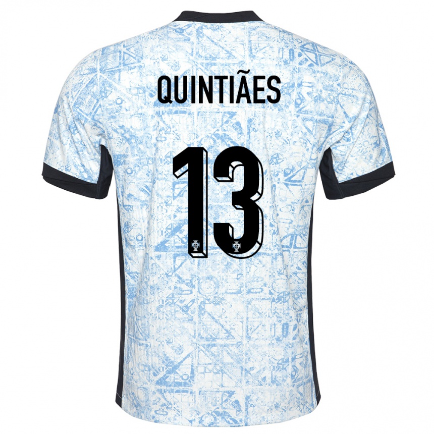 גברים כדורגל פורטוגל Rodrigo Quintiães #13 כחול שמנת הרחק ג'רזי 24-26
