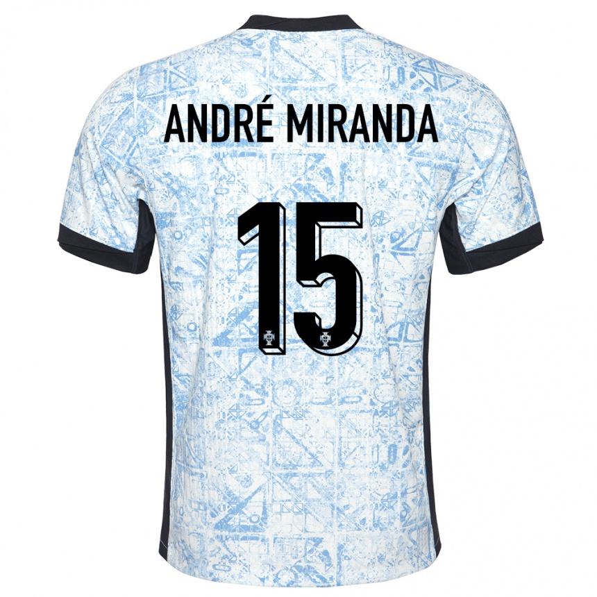 גברים כדורגל פורטוגל André Miranda #15 כחול שמנת הרחק ג'רזי 24-26