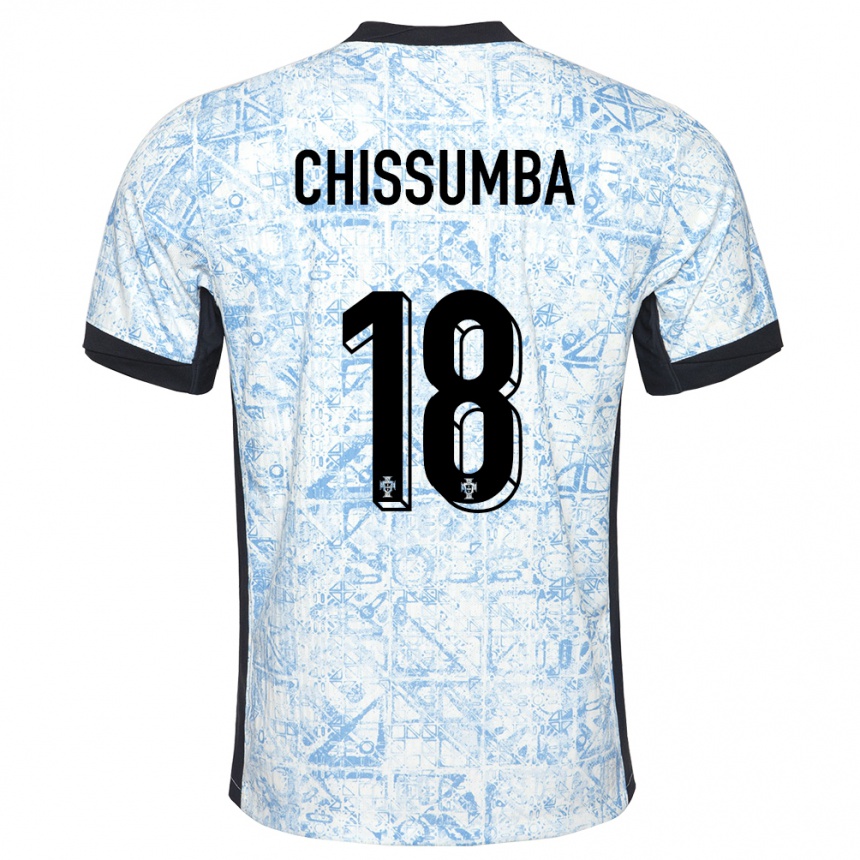 גברים כדורגל פורטוגל Chissumba #18 כחול שמנת הרחק ג'רזי 24-26