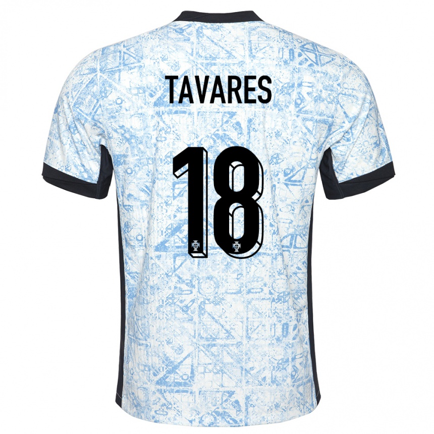 גברים כדורגל פורטוגל Leonardo Tavares #18 כחול שמנת הרחק ג'רזי 24-26
