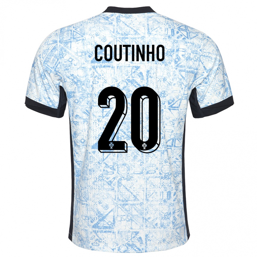 גברים כדורגל פורטוגל Ricardo Coutinho #20 כחול שמנת הרחק ג'רזי 24-26