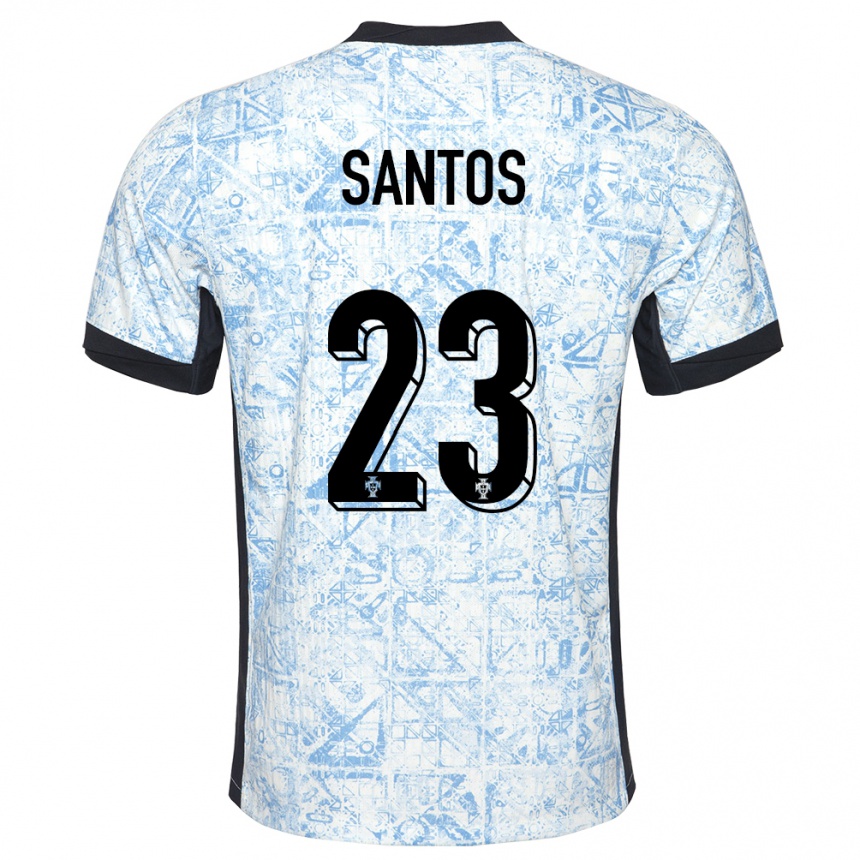 גברים כדורגל פורטוגל Leandro Santos #23 כחול שמנת הרחק ג'רזי 24-26