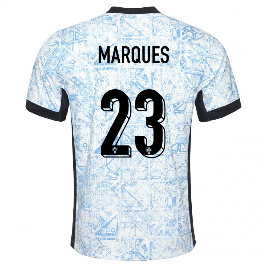 גברים כדורגל פורטוגל Rodrigo Marques #23 כחול שמנת הרחק ג'רזי 24-26
