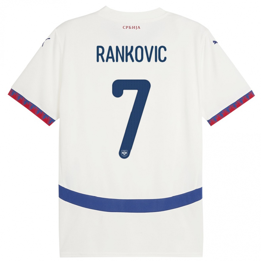 גברים כדורגל סרביה Djordje Rankovic #7 לבן הרחק ג'רזי 24-26