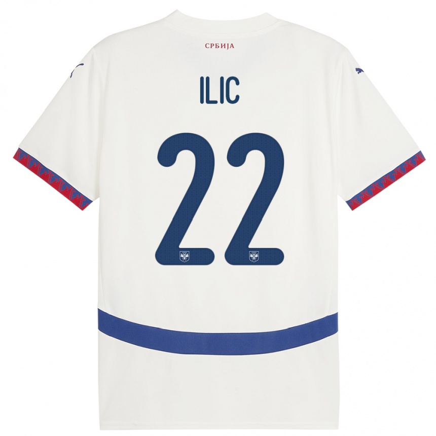 גברים כדורגל סרביה Pavle Ilic #22 לבן הרחק ג'רזי 24-26