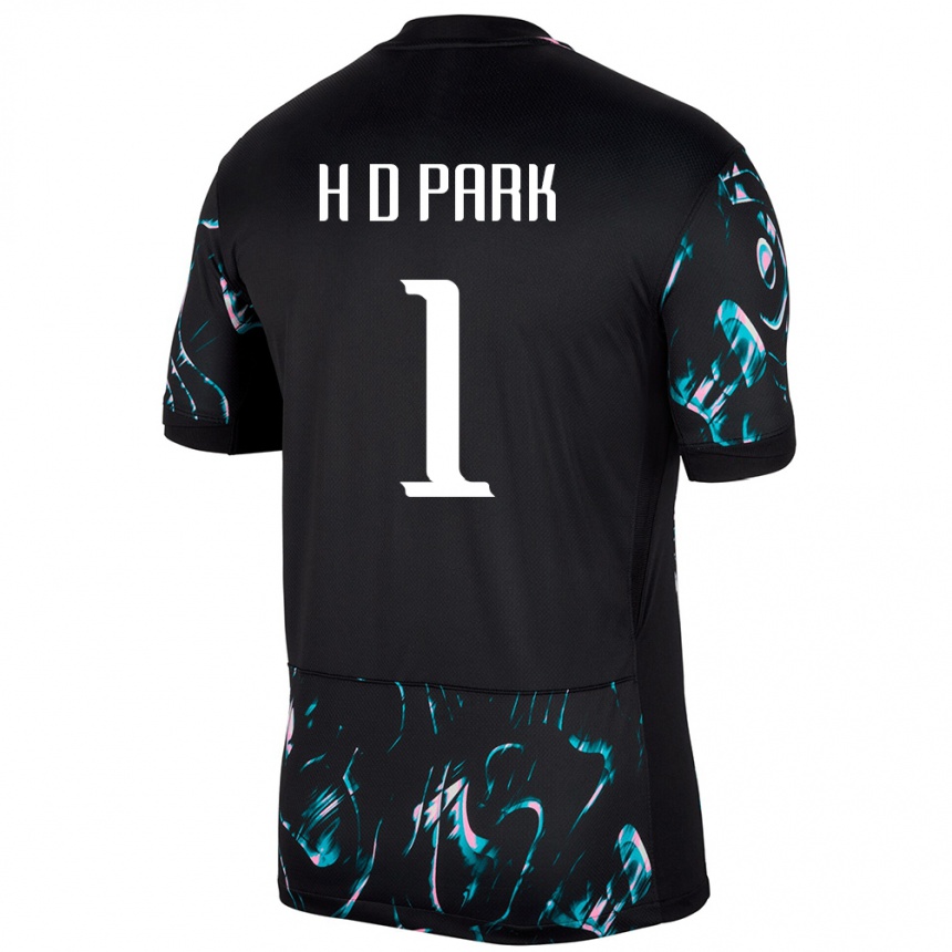 גברים כדורגל דרום קוריאה Do-Hun Park #1 שָׁחוֹר הרחק ג'רזי 24-26