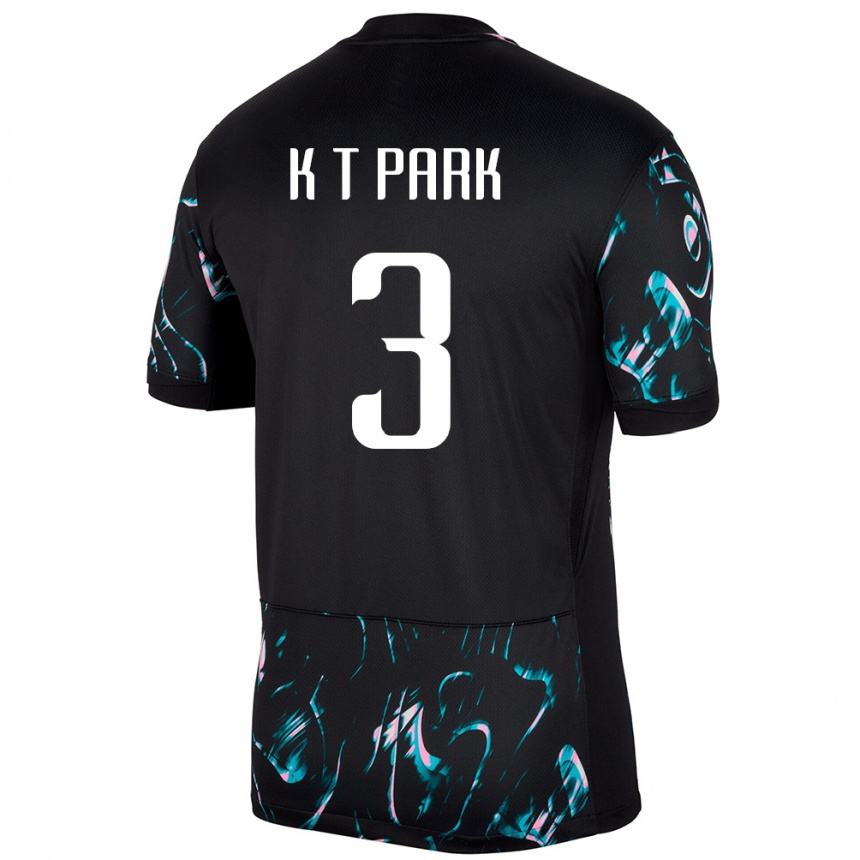 גברים כדורגל דרום קוריאה Kyeong-Taek Park #3 שָׁחוֹר הרחק ג'רזי 24-26