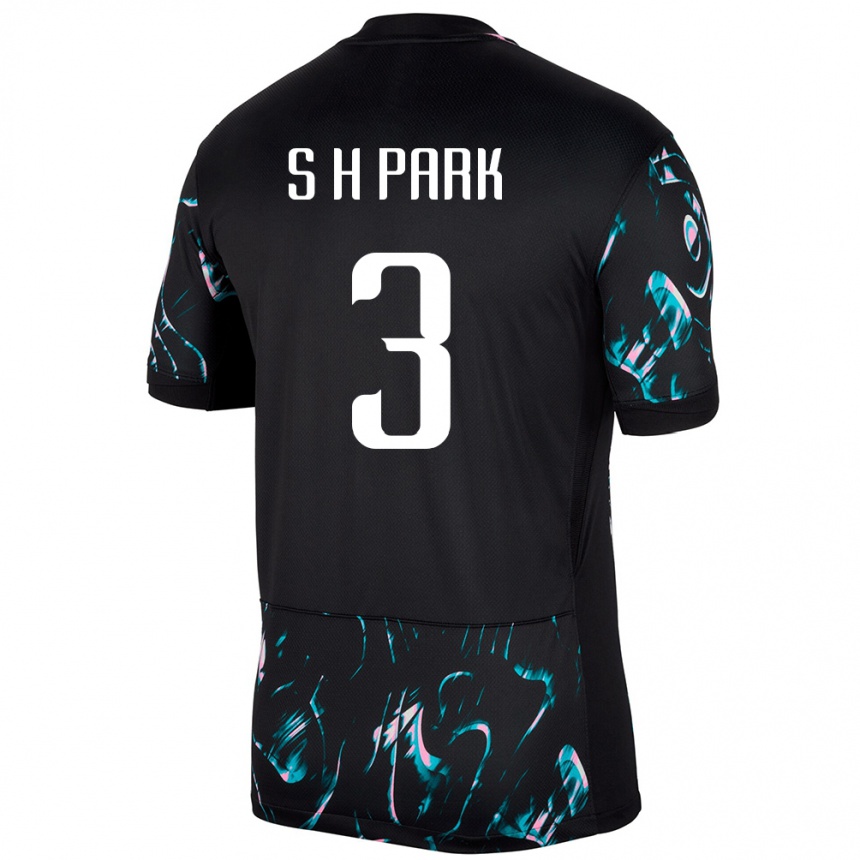גברים כדורגל דרום קוריאה Sang-Hyeon Park #3 שָׁחוֹר הרחק ג'רזי 24-26