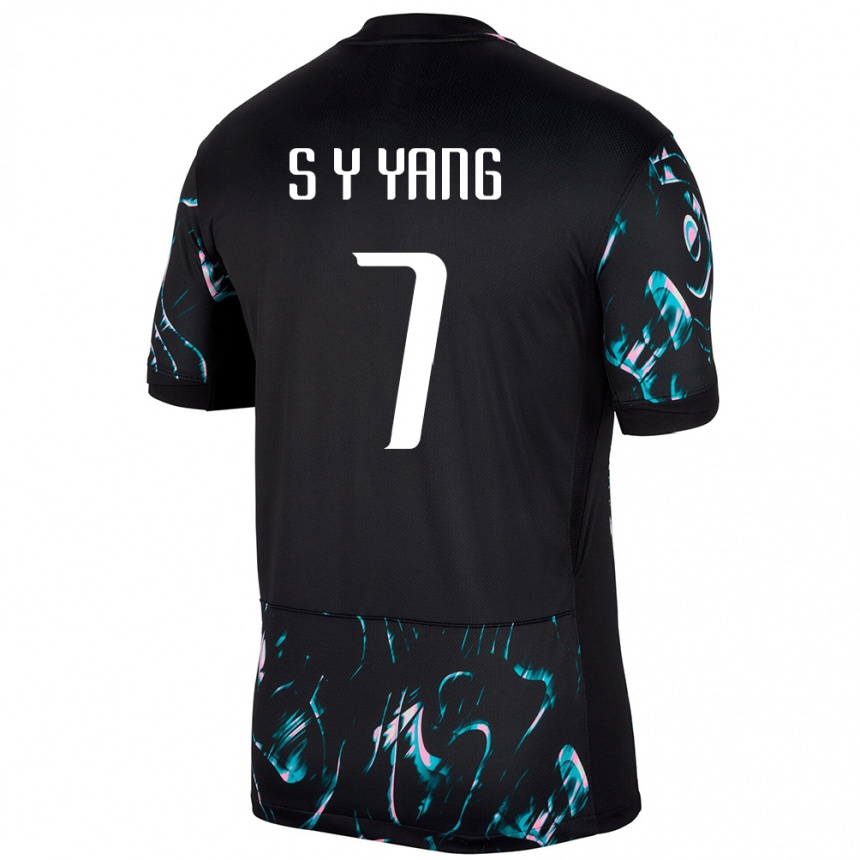 גברים כדורגל דרום קוריאה Si-Yeong Yang #7 שָׁחוֹר הרחק ג'רזי 24-26
