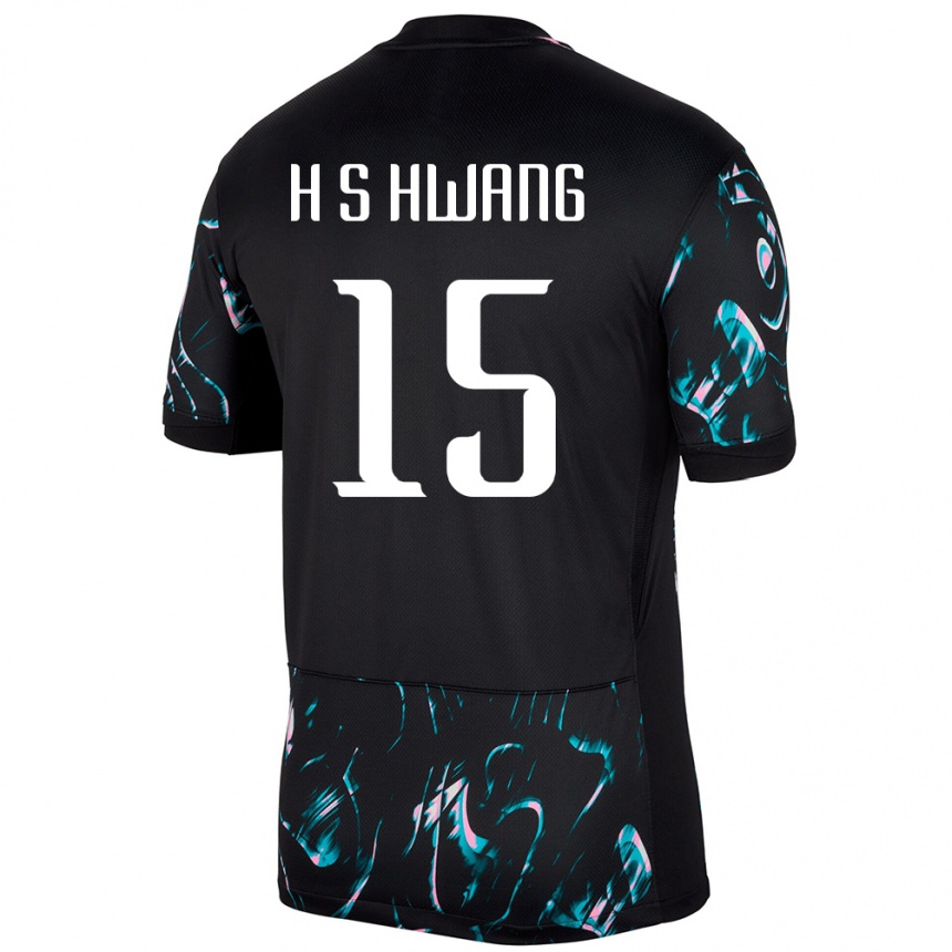 גברים כדורגל דרום קוריאה Seung-Ho Hwang #15 שָׁחוֹר הרחק ג'רזי 24-26