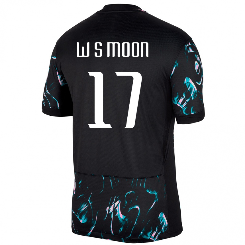 גברים כדורגל דרום קוריאה Seong-Woo Moon #17 שָׁחוֹר הרחק ג'רזי 24-26