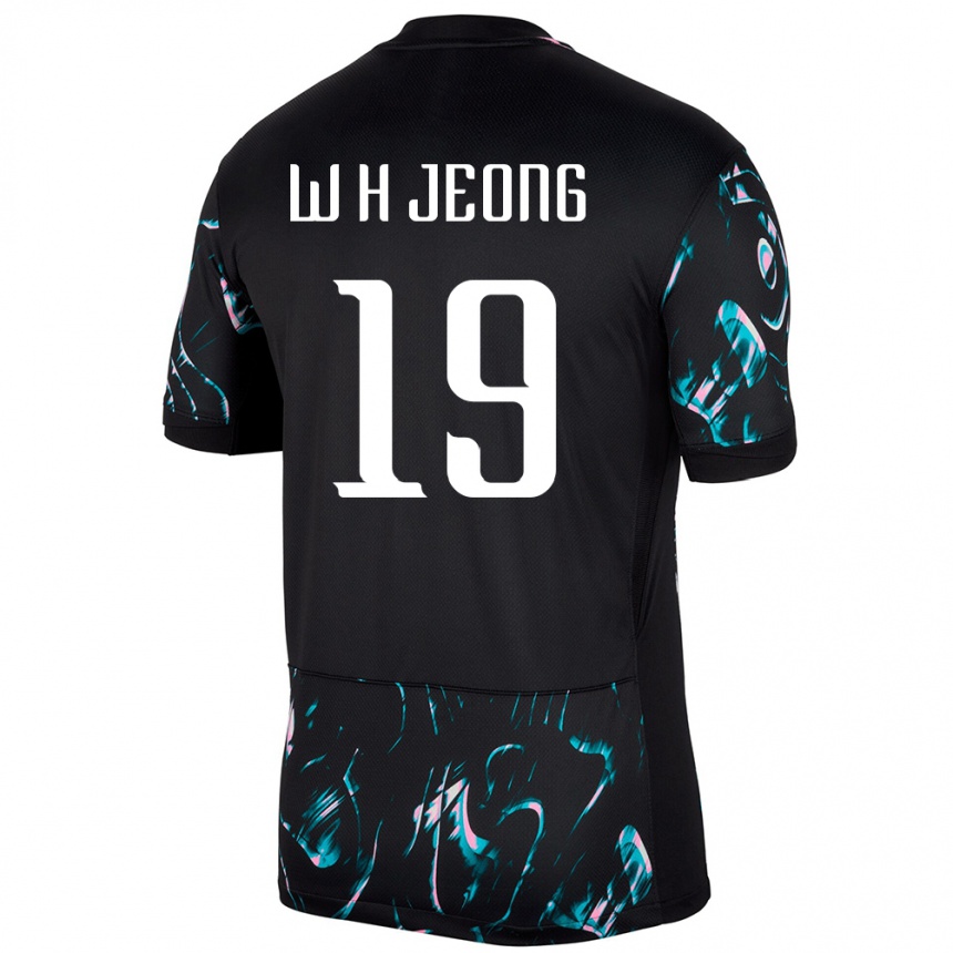 גברים כדורגל דרום קוריאה Hyun-Woong Jeong #19 שָׁחוֹר הרחק ג'רזי 24-26