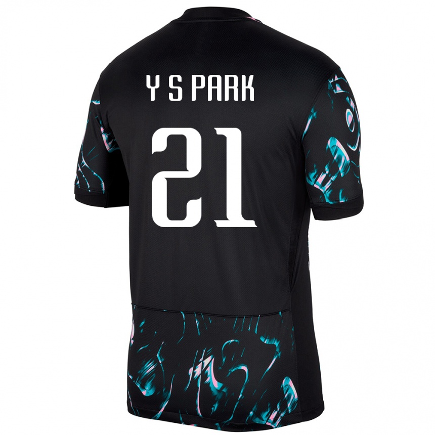 גברים כדורגל דרום קוריאה Sang-Young Park #21 שָׁחוֹר הרחק ג'רזי 24-26
