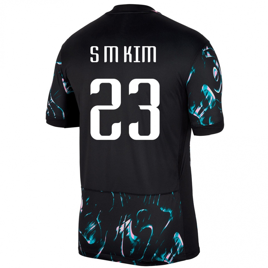 גברים כדורגל דרום קוריאה Min-Soo Kim #23 שָׁחוֹר הרחק ג'רזי 24-26