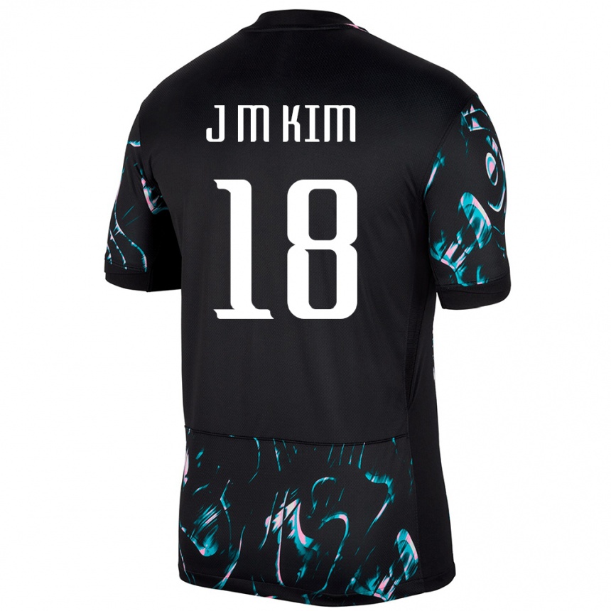 גברים כדורגל דרום קוריאה קים יונג מי #18 שָׁחוֹר הרחק ג'רזי 24-26