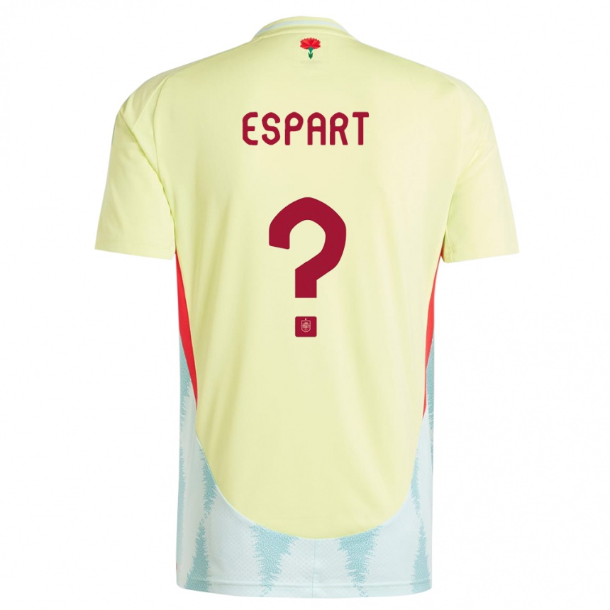 גברים כדורגל ספרד Xavi Espart #0 צהוב הרחק ג'רזי 24-26