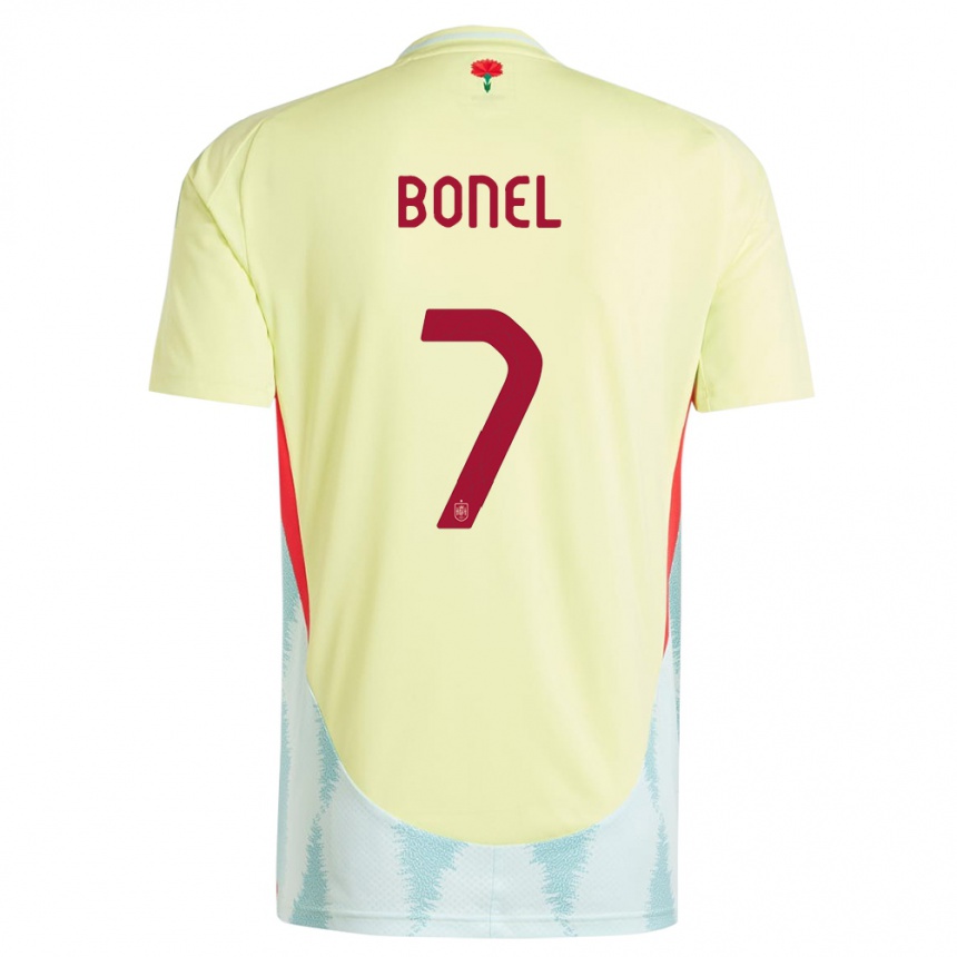 גברים כדורגל ספרד Asier Bonel #7 צהוב הרחק ג'רזי 24-26