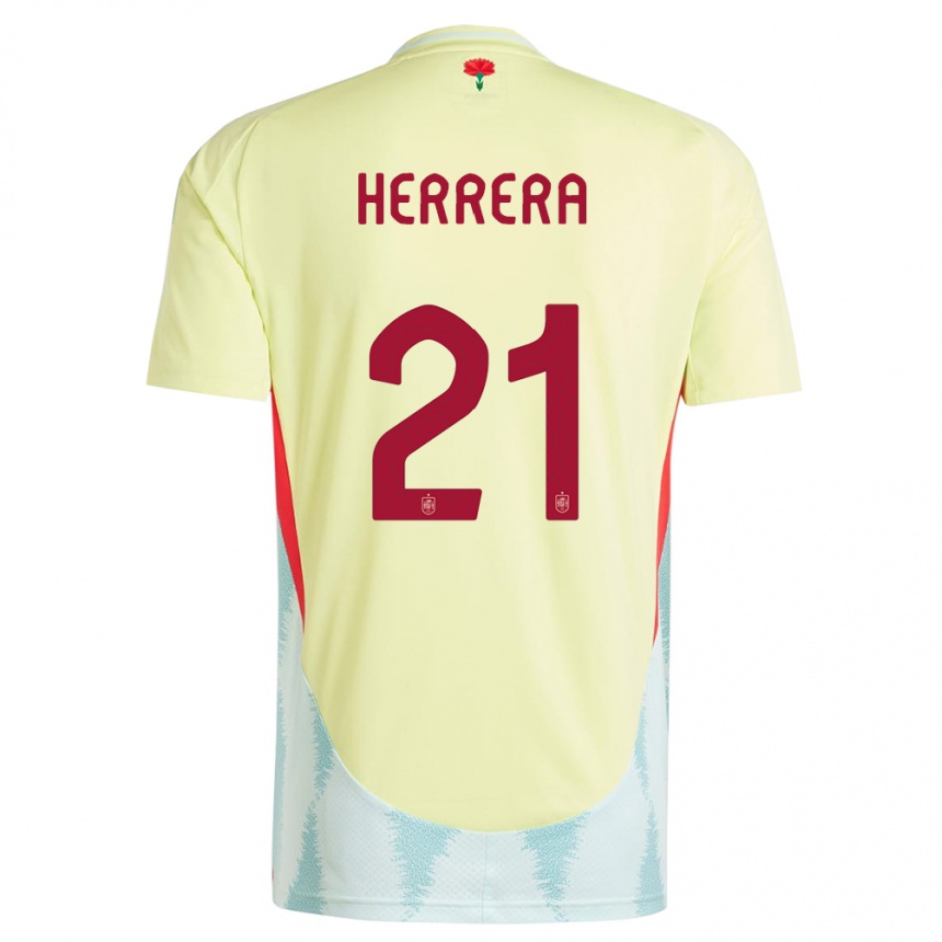גברים כדורגל ספרד Iker Herrera #21 צהוב הרחק ג'רזי 24-26