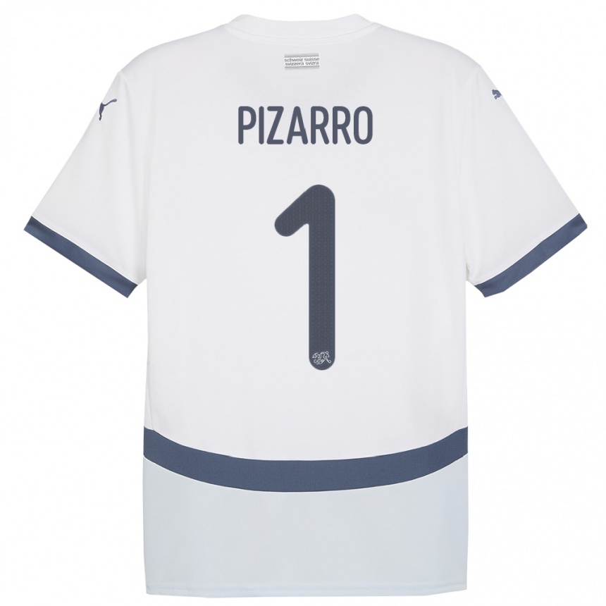 גברים כדורגל שווייץ Théodore Pizarro #1 לבן הרחק ג'רזי 24-26