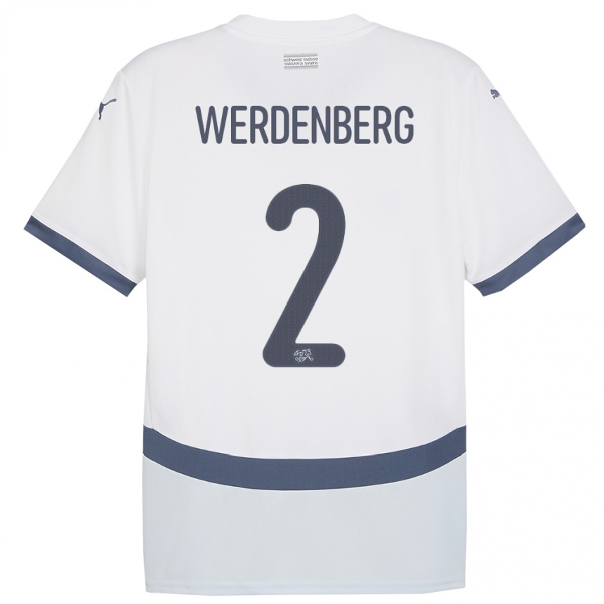 גברים כדורגל שווייץ Julien Werdenberg #2 לבן הרחק ג'רזי 24-26