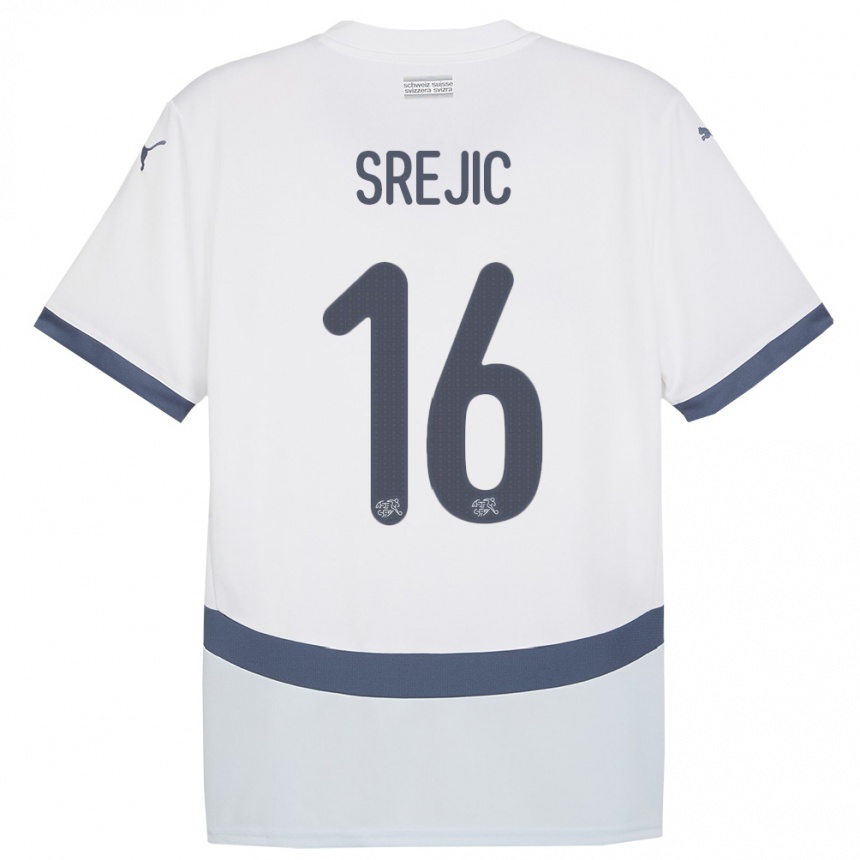 גברים כדורגל שווייץ Boris Srejic #16 לבן הרחק ג'רזי 24-26
