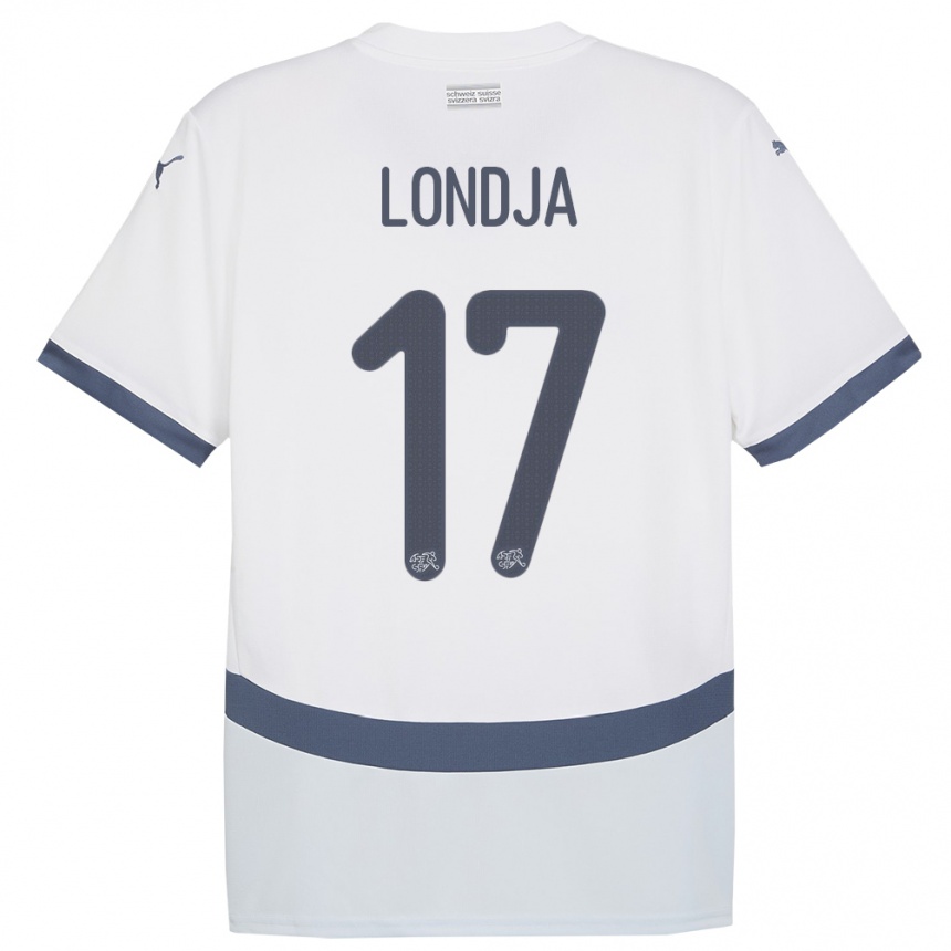 גברים כדורגל שווייץ Ruben Londja #17 לבן הרחק ג'רזי 24-26