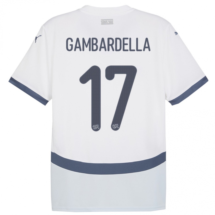 גברים כדורגל שווייץ Matteo Gambardella #17 לבן הרחק ג'רזי 24-26