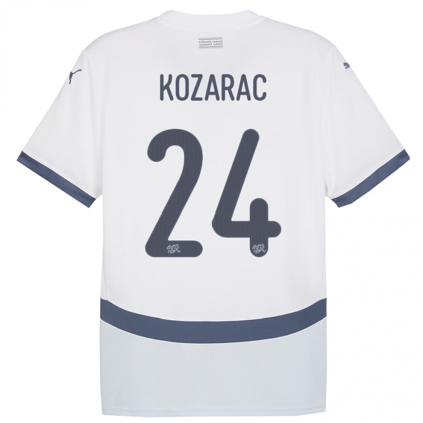 גברים כדורגל שווייץ Haris Kozarac #24 לבן הרחק ג'רזי 24-26