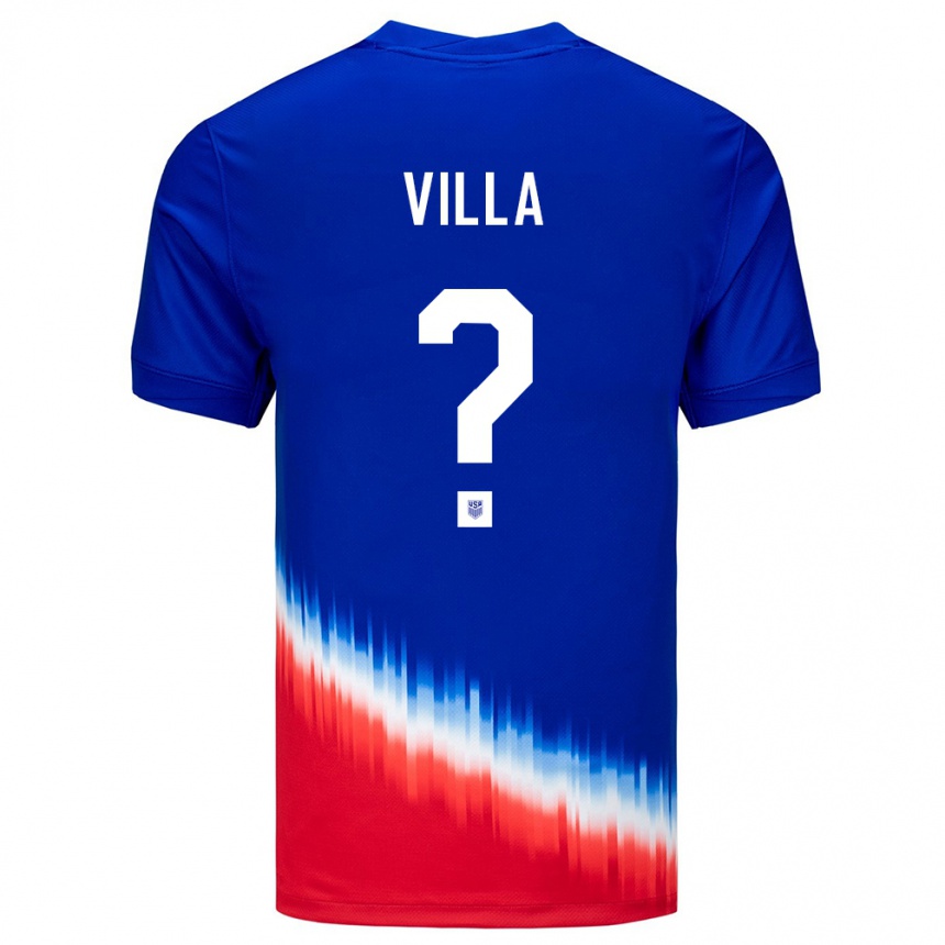 גברים כדורגל ארצות הברית Gio Villa #0 כְּחוֹל הרחק ג'רזי 24-26