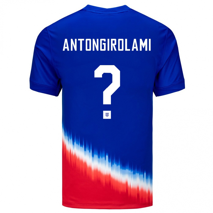 גברים כדורגל ארצות הברית Luca Antongirolami #0 כְּחוֹל הרחק ג'רזי 24-26