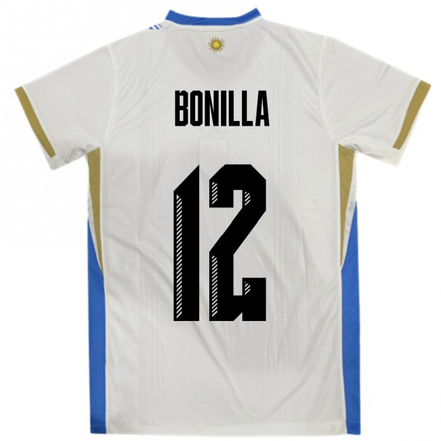 גברים כדורגל אורוגוואי Federico Bonilla #12 לבן כחול הרחק ג'רזי 24-26