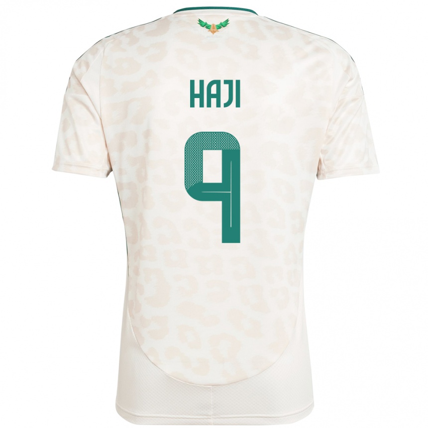 גברים כדורגל ערב הסעודית טלאל חאג'י #9 לָבָן הרחק ג'רזי 24-26