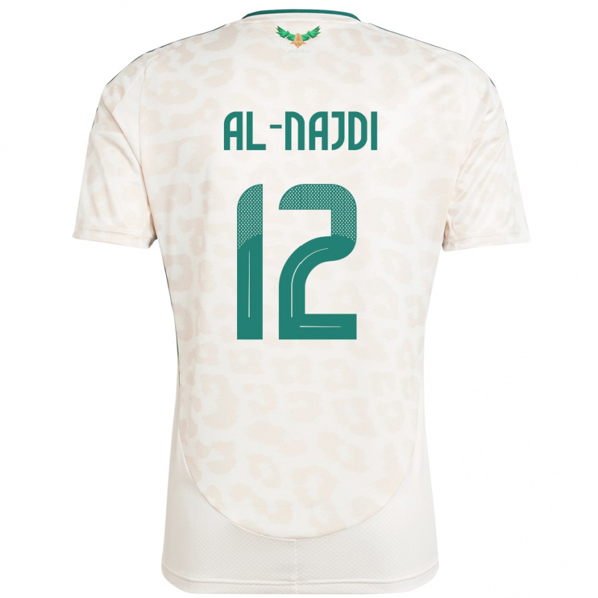 גברים כדורגל ערב הסעודית Salem Al-Najdi #12 לָבָן הרחק ג'רזי 24-26