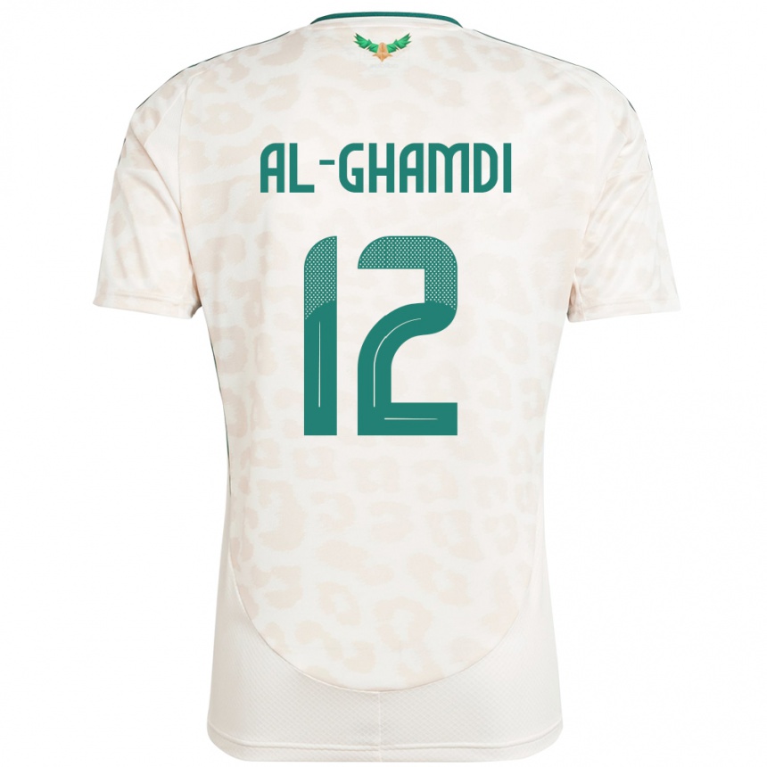 גברים כדורגל ערב הסעודית Rayan Al-Ghamdi #12 לָבָן הרחק ג'רזי 24-26