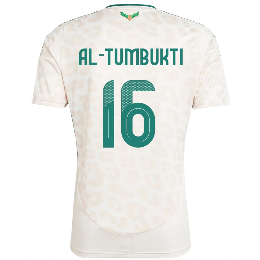 גברים כדורגל ערב הסעודית Saud Al-Tumbukti #16 לָבָן הרחק ג'רזי 24-26