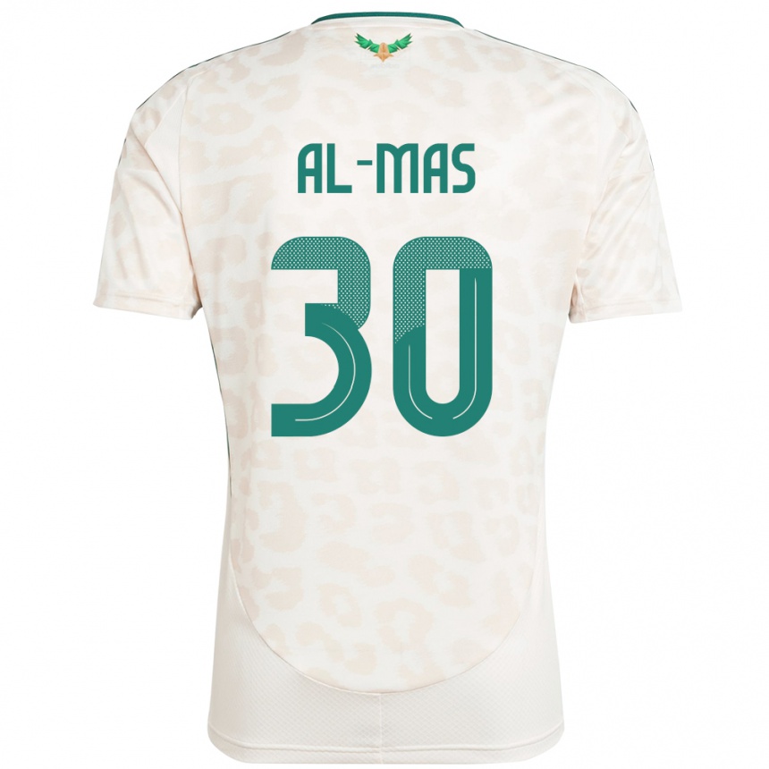 גברים כדורגל ערב הסעודית Abdullah Al-Mas #30 לָבָן הרחק ג'רזי 24-26