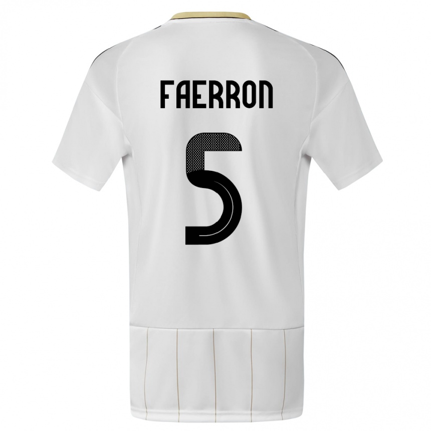 גברים כדורגל קוסטה ריקה Fernán Faerron #5 לבן הרחק ג'רזי 24-26