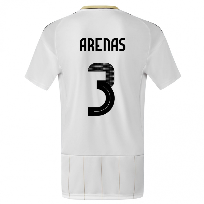 גברים כדורגל קוסטה ריקה Alejandro Arenas #3 לבן הרחק ג'רזי 24-26