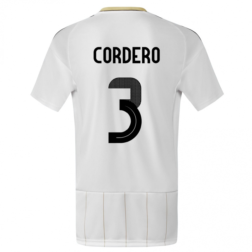 גברים כדורגל קוסטה ריקה Thiago Cordero #3 לבן הרחק ג'רזי 24-26