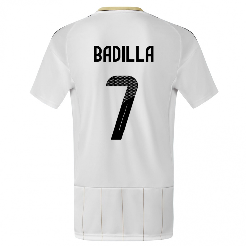גברים כדורגל קוסטה ריקה Isaac Badilla #7 לבן הרחק ג'רזי 24-26