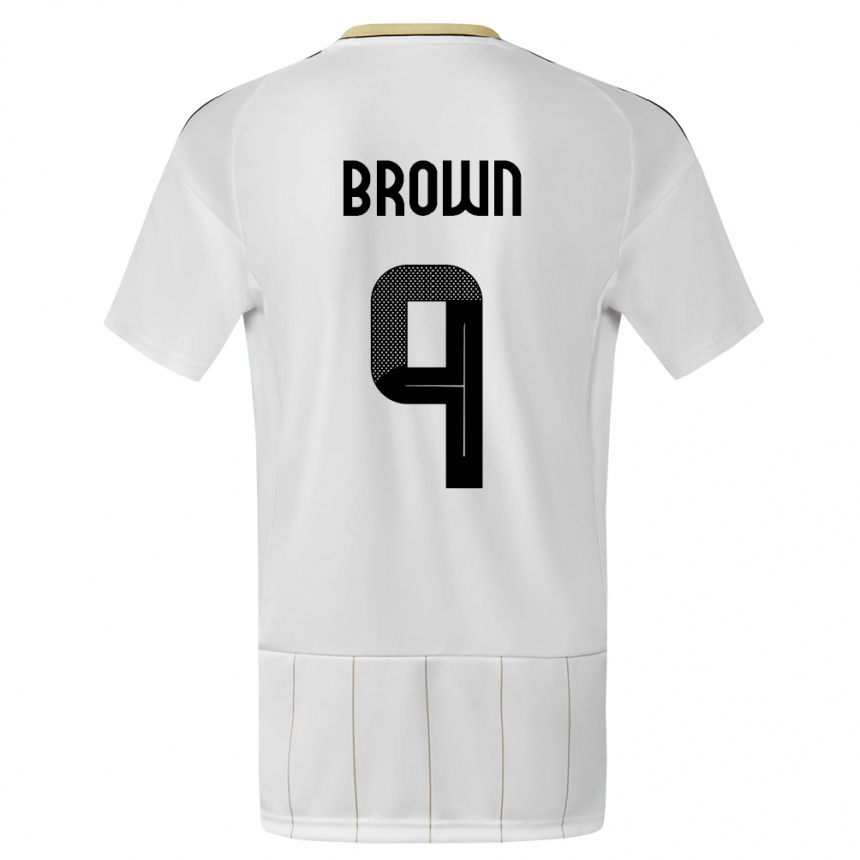 גברים כדורגל קוסטה ריקה Marcos Brown #9 לבן הרחק ג'רזי 24-26