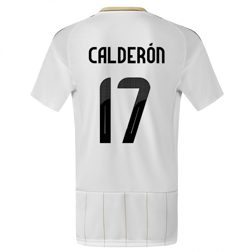 גברים כדורגל קוסטה ריקה Brayan Calderón #17 לבן הרחק ג'רזי 24-26