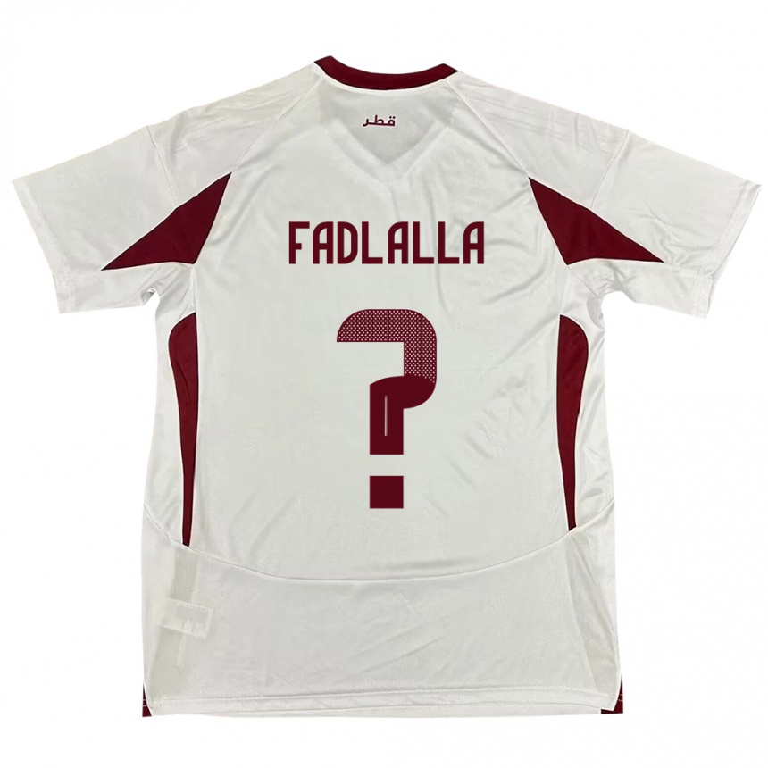 גברים כדורגל קטאר Saifeldeen Fadlalla #0 לָבָן הרחק ג'רזי 24-26