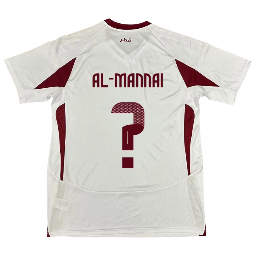 גברים כדורגל קטאר Mohamed Al-Mannai #0 לָבָן הרחק ג'רזי 24-26