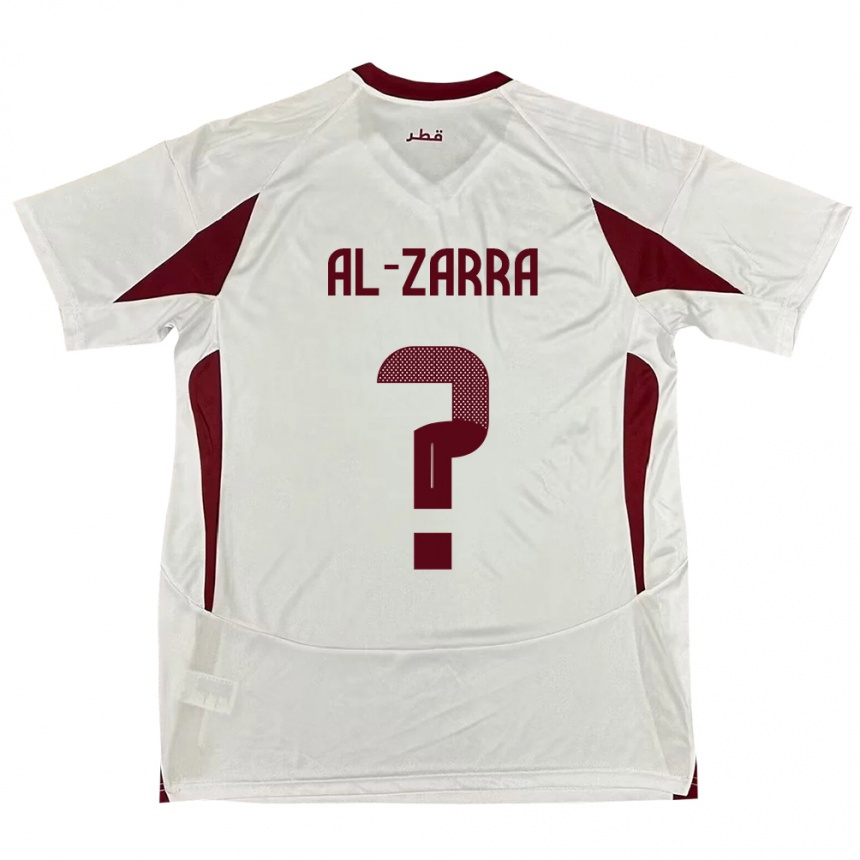 גברים כדורגל קטאר Jassim Al-Zarra #0 לָבָן הרחק ג'רזי 24-26