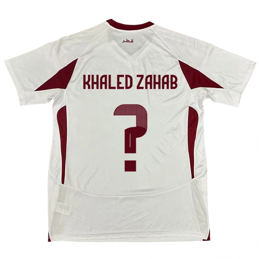 גברים כדורגל קטאר Abdelrahman Khaled Zahab #0 לָבָן הרחק ג'רזי 24-26
